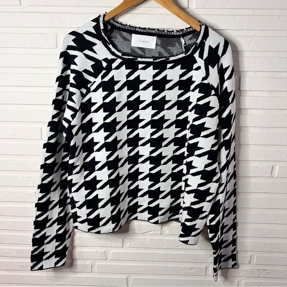 Six Fifty Black and White Houndstooth Long Sleeve Sweater, Women’s Size Small - Picture 1 of 8